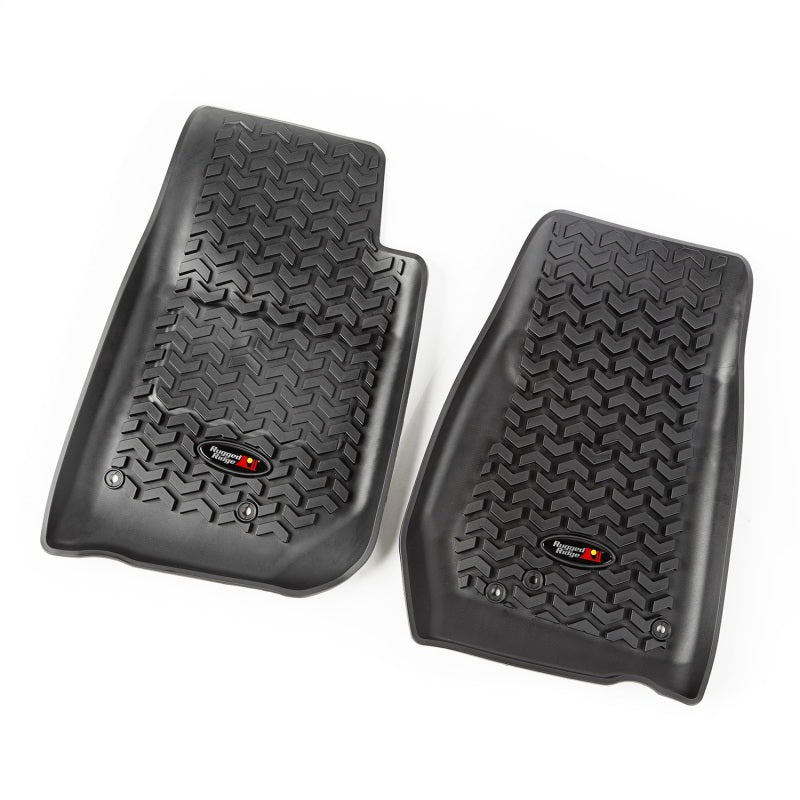 Rugged Ridge Floor Liner Front Black 4 Door for 2007-2018 Jeep Wrangler Unlimited JK (12920.03)
