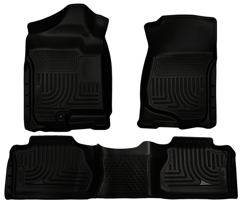 Husky Liners WeatherBeater Floor Liners - Chevy Tahoe/Suburban, GMC Yukon & Cadillac Escalade - 07-13 GM Escalade ESV/Avalanche/Suburban WeatherBeater Black Front/2nd Row Floor Liners (part 98261)