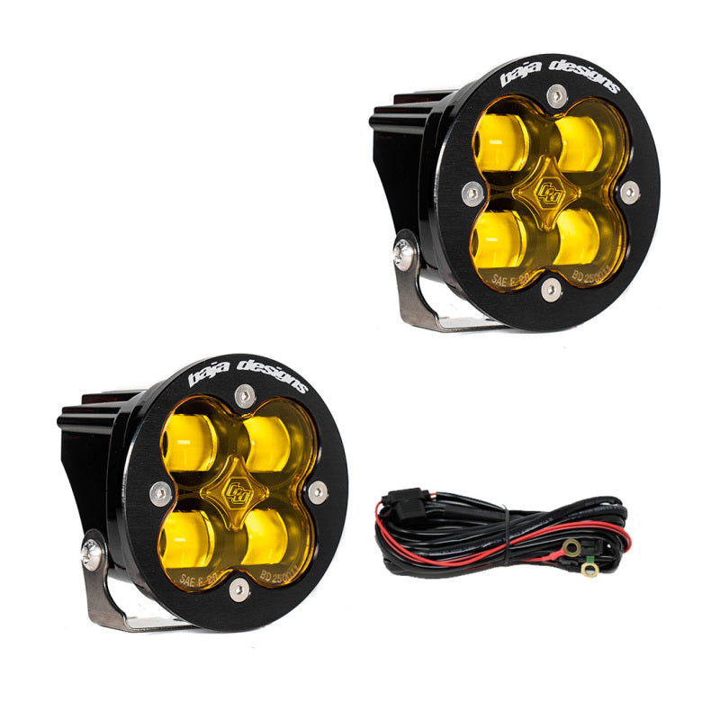 Baja Designs SAE & DOT Road-Legal LED Lights - Squadron R SAE LED Spot Light - Amber - Pair (part 247816)