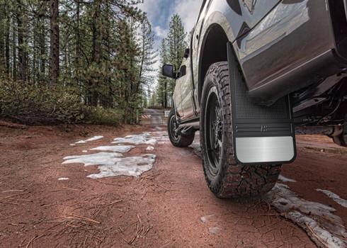 Husky Liners Universal Mud Flaps & Guards - Universal 12in Wide Black Rubber Front Mud Flaps w/ Weight (part 55001)