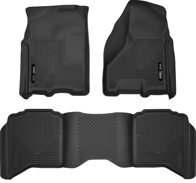 Husky Liners WeatherBeater Floor Liners - 2012 Dodge Ram 1500/2500 Crew Cab WeatherBeater Combo Black Floor Liners