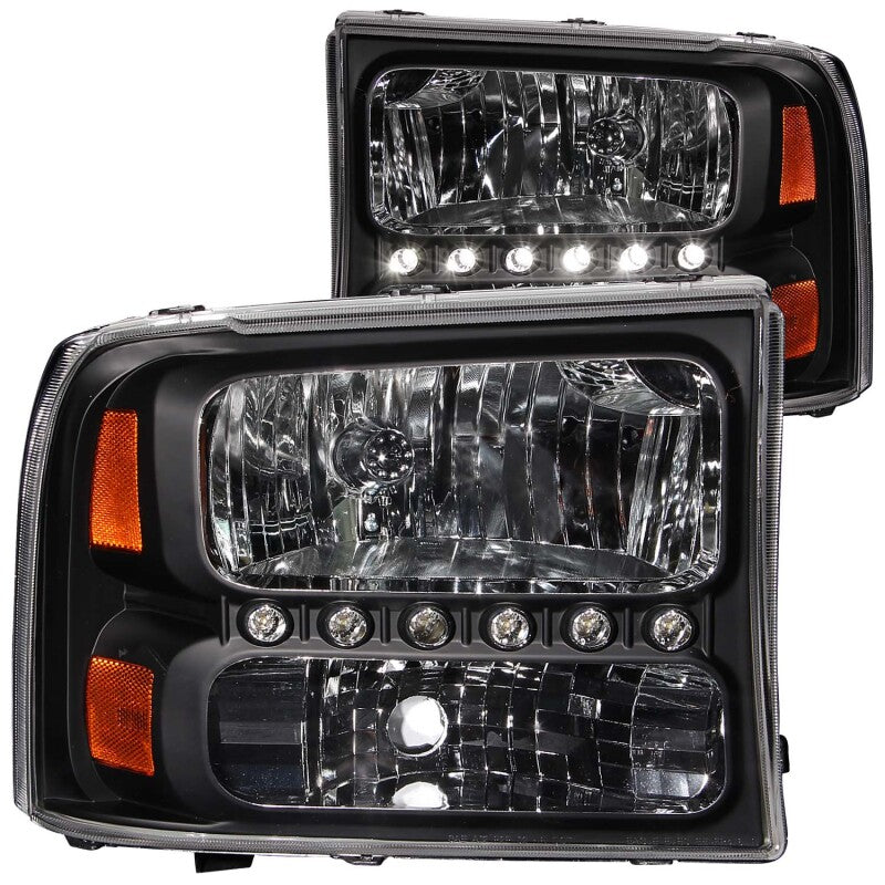 ANZO Crystal Headlights, Black - 2000-2004 Ford Excursion, 1999-2004 Ford F-250/F-350 - ANZO part 111106 view 2