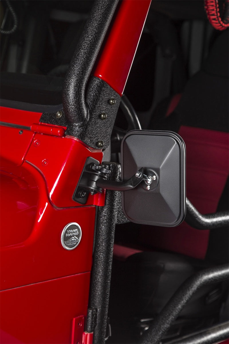 Rugged Ridge Textured Black Rectangular Stubby Trail Mirror for 1997-2018 Jeep Wrangler - view 4