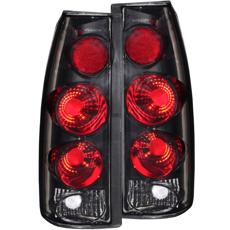 ANZO 3D Style Tail Lights, Chrome Housing, Dark Smoke Lens - 1988-1998 Chevy/GMC C/K 1500/2500, 1988-2000 C/K 3500, 1992-1999 Chevy Suburban, 1992-1994 Blazer, 1995-1999 Tahoe, 1992-1999 GMC Yukon - ANZO part 211154