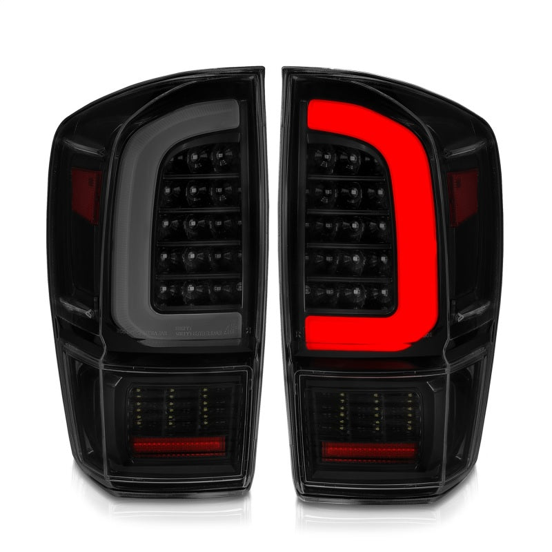 ANZO LED Light Bar Sequential Tail Lights, Black Housing, Smoke Lens - 2016-2021 Toyota Tacoma - ANZO part 311401 view 2