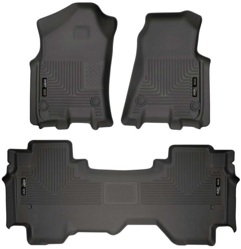 Husky Liners WeatherBeater Floor Liners - Ram 1500 - 19 Dodge Ram 1500 Quad Cab Weatherbeater Black Front & 2nd Seat Floor Liners (part 94011)