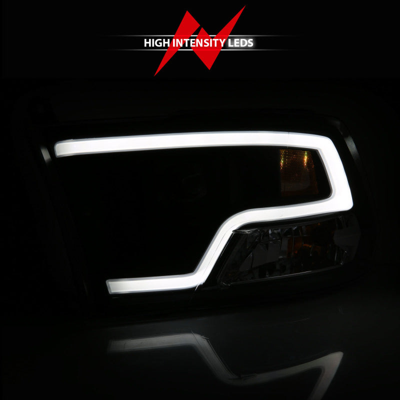 ANZO Projector Plank Style Headlights, Black Housing, Clear Lens - 2009-2018 Ram 1500, 2010-2018 Ram 2500/3500 (For non-projector models) - ANZO part 111404 view 5