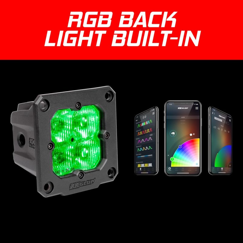 XKGLOW Flush Mount XKchrome 20w LED Cube Light w/ RGB Accent Light - view 5