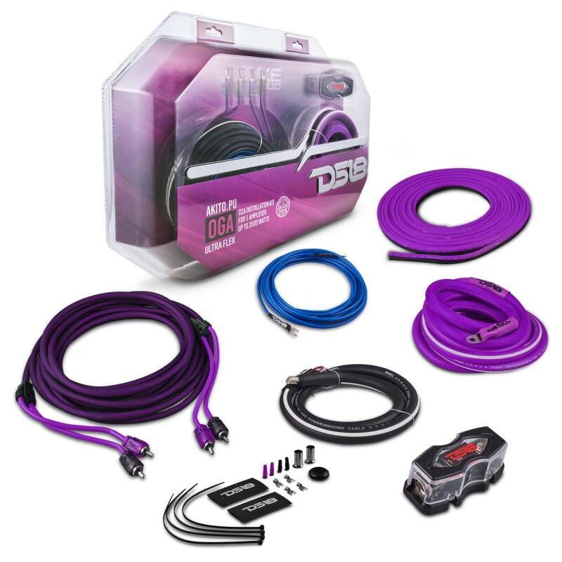 DS18 0-Gauge Amplifier Installation Kit - Advance - Purple - AKIT0.PU