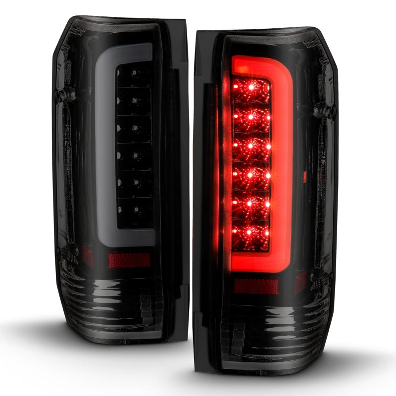 ANZO LED C-Bar Tail Lights, Black Housing, Smoke Lens - 1987-1996 Ford F-150 & Bronco, 1989-1998 Ford F-250/F-350/F-450 - ANZO part 311351 view 7