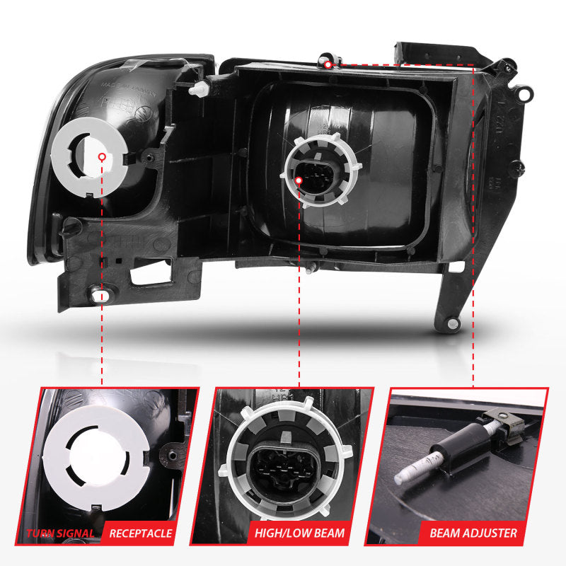 ANZO Crystal Headlights w/ Corner Lights, Black - 1994-2001 Ram 1500, 1994-2002 Ram 2500/3500 - ANZO part 111067 view 5