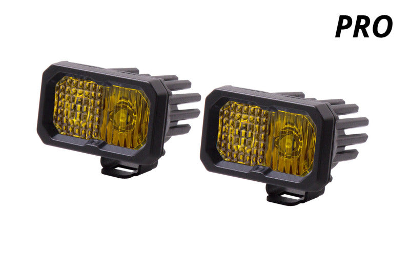 Diode Dynamics Stage Series 2 In LED Pod Pro - Yellow Flood Standard ABL (Pair) - DD6417P - view 5