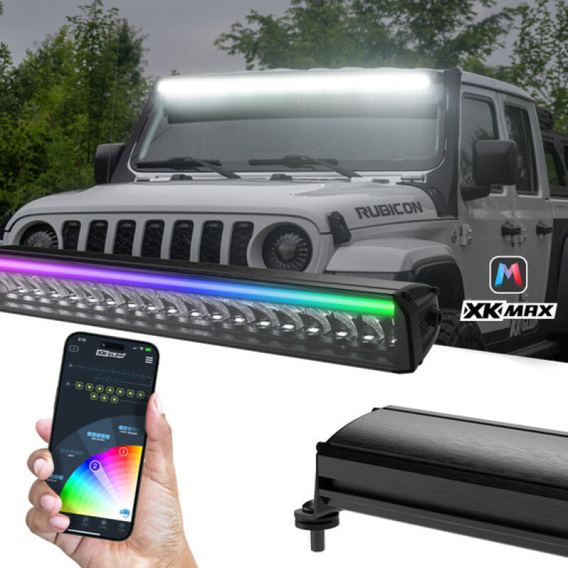 XKGLOW XKmax 7in Offroad Light Bar w/ RGBW Chasing DRL & App Control - MX-BAR-7