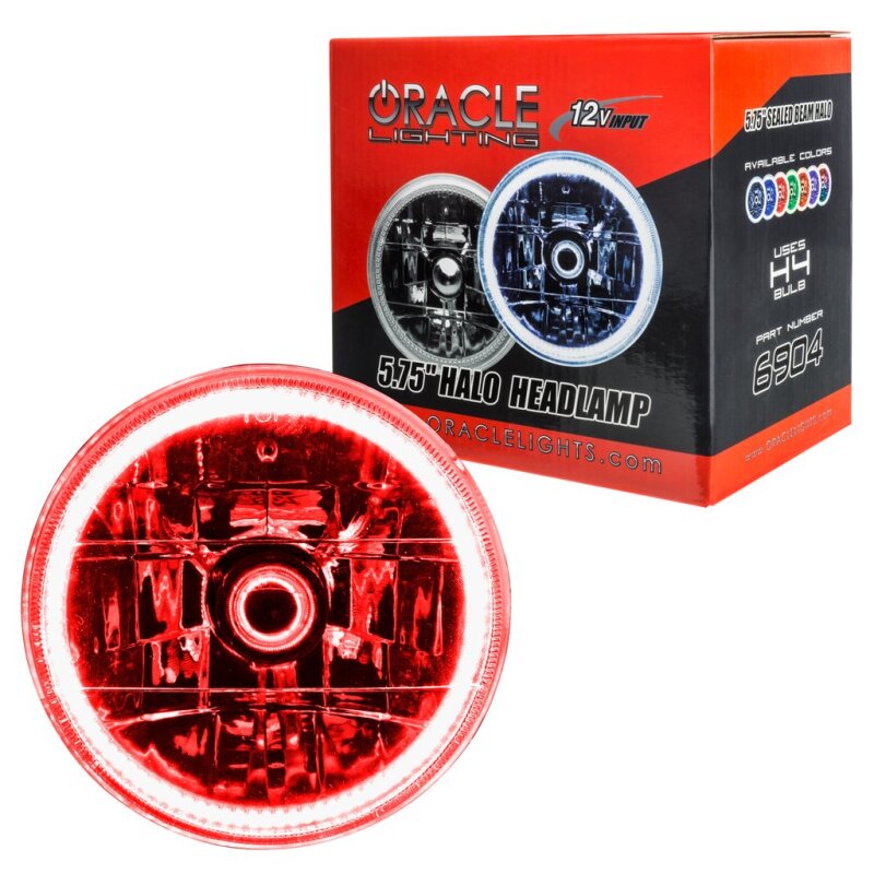 ORACLE Lighting Pre-Installed Lights 5.75 IN. Sealed Beam - Red Halo - 6904-003