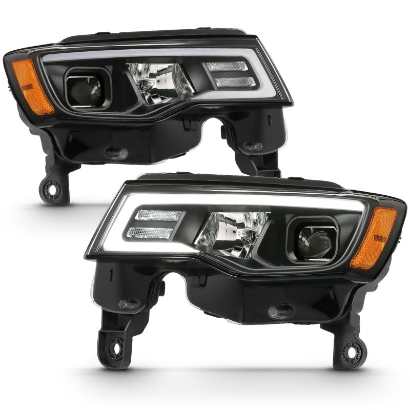 ANZO Projector Plank Style Switchback Headlights, Black - 2017-2022 Jeep Grand Cherokee (Not for HID models) - ANZO part 111418 view 3