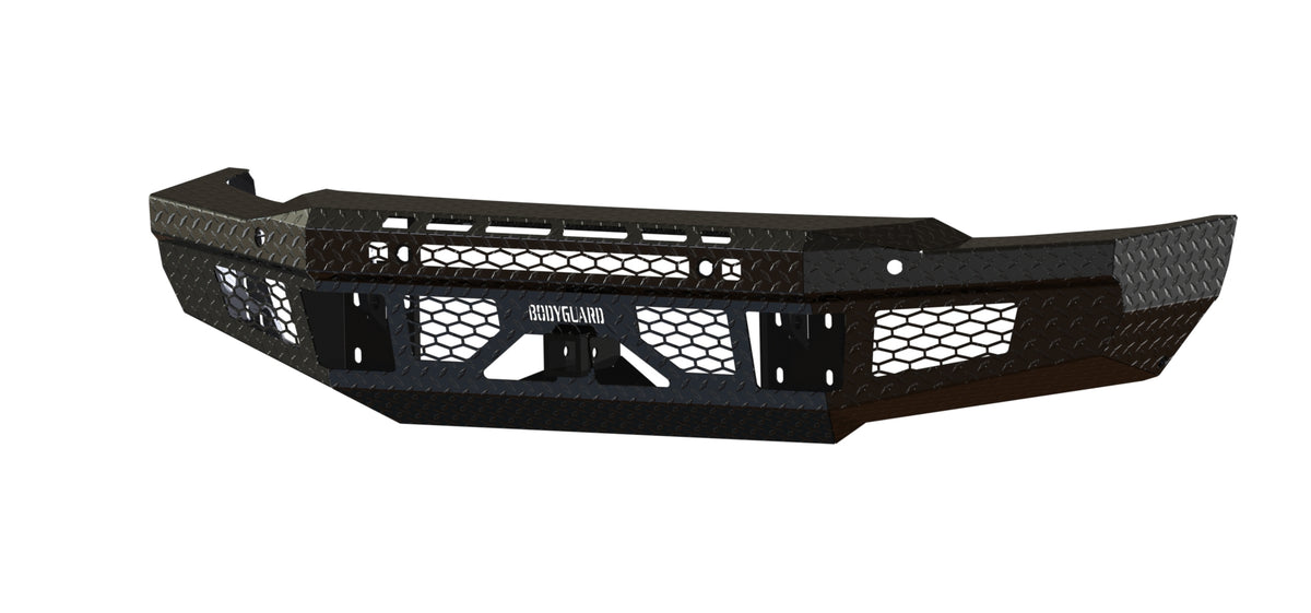 Bodyguard FT Series Base Front Bumper for 2024-2026 Chevrolet Silverado 2500 HD / 3500 HD - Gloss Black Powder Coat