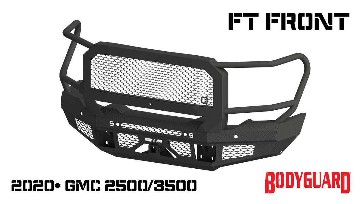 Bodyguard FT Series Extreme Front Bumper for 2020-2023 GMC Sierra 2500 HD / 3500 HD - Gloss Black Powder Coat