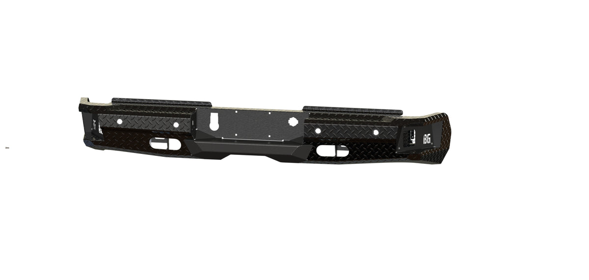 Bodyguard FT Series Rear Bumper for 2020-2026 Chevrolet Silverado / GMC Sierra 2500 HD / 3500 HD - Gloss Black Powder Coat