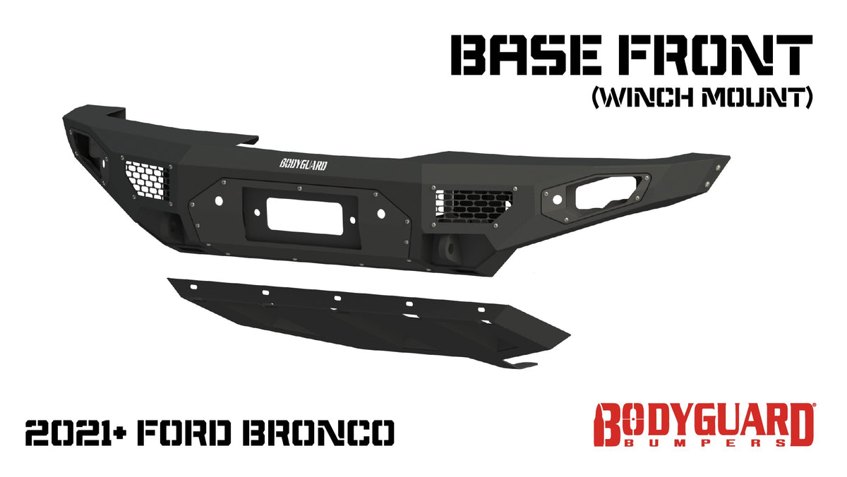 Bodyguard Freedom Series Base Front Bumper for 2021-2025 Ford Bronco - Bare Metal