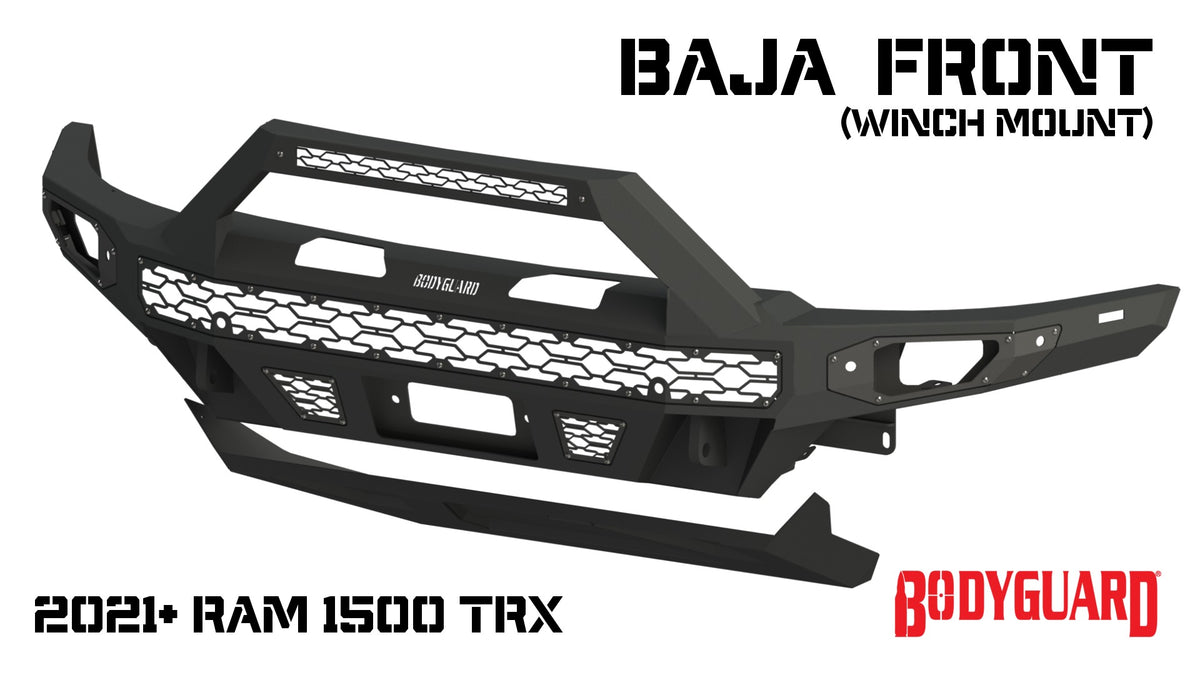 Bodyguard Freedom Series Baja Front Bumper for 2021-2024 Ram 1500 TRX - Bare Metal