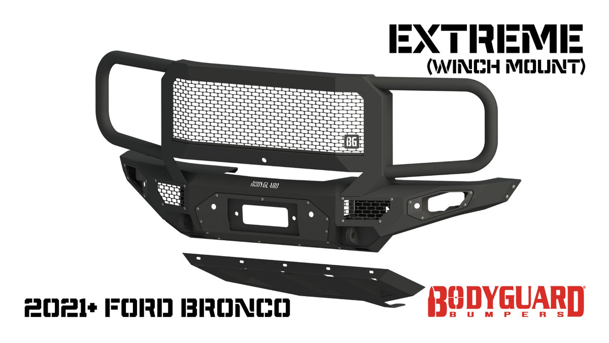 Bodyguard Freedom Series Extreme Front Bumper for 2021-2025 Ford Bronco - Bare Metal