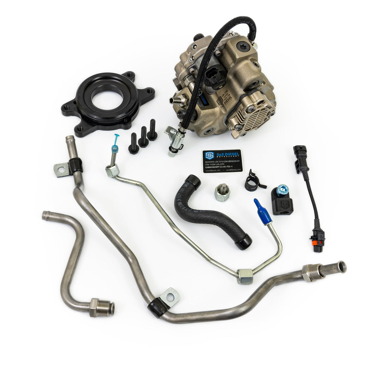 S&S Diesel Motorsport 50-State CP4 to CP3 Conversion Kit with Pump (No Tuning Required) for 2011–2016 Chevy/GMC 2500HD/3500HD 6.6L Duramax LML (LML-CP3-CARB)