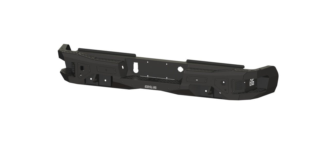 Bodyguard Freedom Series Rear Bumper for 2020-2026 Chevrolet Silverado / GMC Sierra 2500 HD / 3500 HD - Textured Black Powder Coat