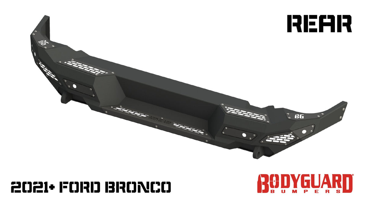 Bodyguard Freedom Series Rear Bumper for 2021-2025 Ford Bronco - Textured Black Powder Coat