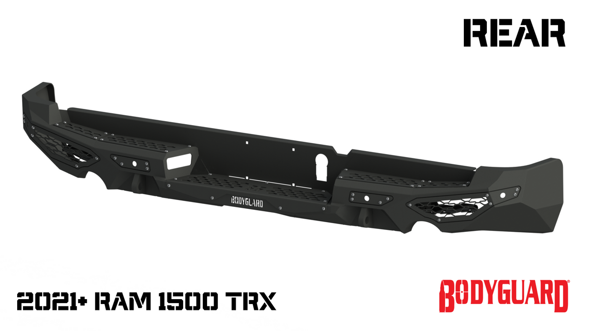 Bodyguard Freedom Series Rear Bumper for 2021-2024 Ram 1500 TRX - Textured Black Powder Coat