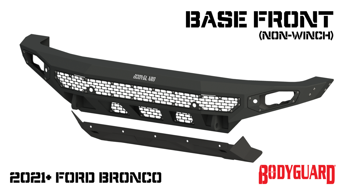 Bodyguard Freedom Series Base Front Bumper for 2021-2025 Ford Bronco - Bare Metal