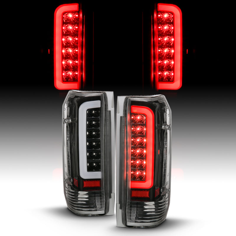 ANZO LED C-Bar Tail Lights, Black Housing, Clear Lens - 1987-1996 Ford F-150 & Bronco, 1989-1998 Ford F-250/F-350/F-450 - ANZO part 311350 view 6
