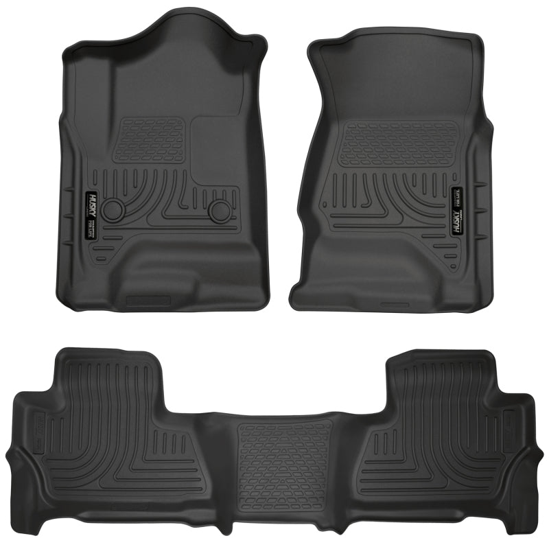 Husky Liners WeatherBeater Floor Liners - Chevy Tahoe/Suburban, GMC Yukon & Cadillac Escalade - 2015 Chevy/GMC Suburban/Yukon XL WeatherBeater Combo Black Front&2nd Seat Floor Liners (part 99211)