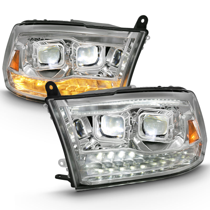 ANZO Dual LED Projector Switchback Headlights, Chrome - 2009-2018 Ram 1500, 2010-2018 Ram 2500/3500 (For all models) - ANZO part 111465 view 3