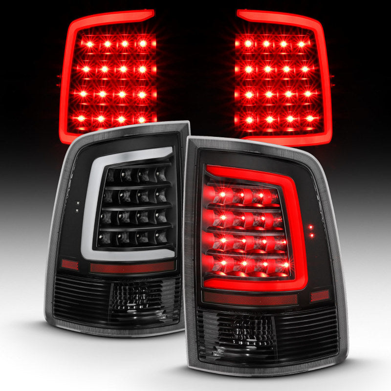 ANZO LED C-Bar Tail Lights, Black - 2009-2018 Ram 1500, 2010-2018 Ram 2500/3500 (Not for OE LED tail light models) - ANZO part 311318 view 5