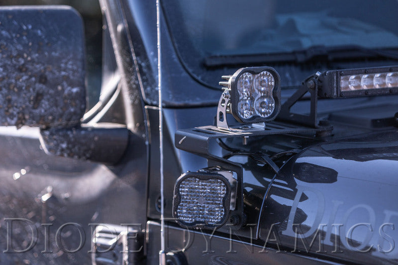 Diode Dynamics 18-21 Jeep JL Wrangler/Gladiator SS6 Cowl LED Bracket Kit - White Driving - DD6092 - view 3