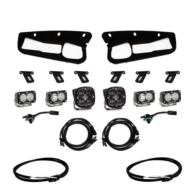Baja Designs SAE & DOT Road-Legal LED Light Kits - 2021+ Ford Bronco Clear SAE Fog Pocket Kit w/Upfitter - part 447761UP
