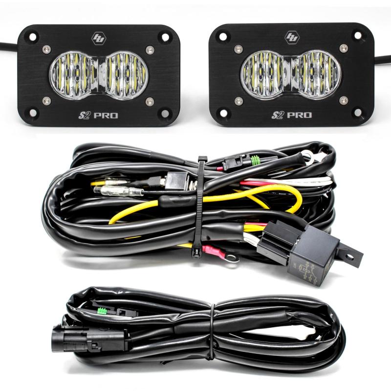 Baja Designs S2 Pro LED Light Pods - S2 Pro Wide Cornering Pair Flush Mount LED Light Pod Kit (part 487807)