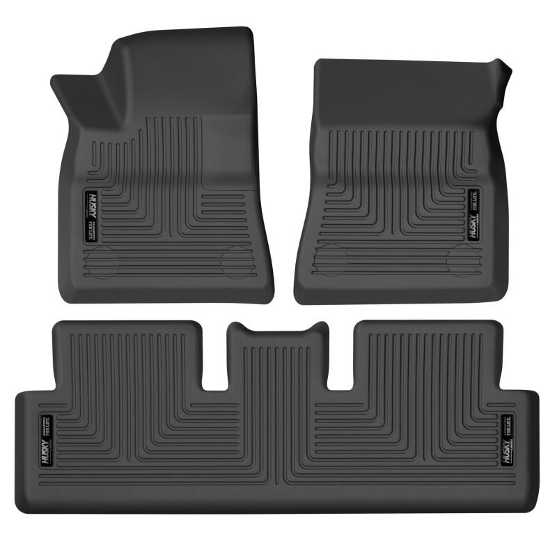 Husky Liners WeatherBeater Floor Liners - 2017-2021 Tesla 3 Front & 2nd Seat Black - part 95091