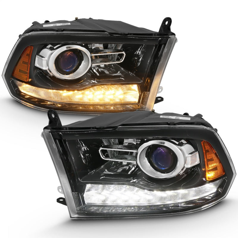 ANZO Projector Plank Style Switchback Headlights, Gloss Black - 2009-2018 Ram 1500, 2010-2018 Ram 2500/3500 (For all models) - ANZO part 111439 view 2