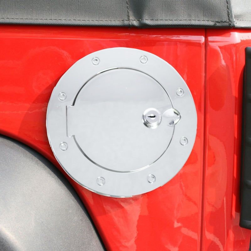 Rugged Ridge Stainless Steel Locking Gas Cap Door for 2007-2018 Jeep Wrangler JK - view 3