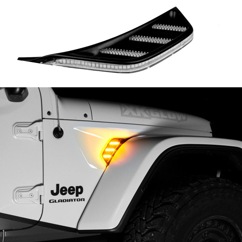 XKGLOW Amber Jeep Air Vent Light w/ Turn Signal & Running Light - XK-VENT-A-KIT