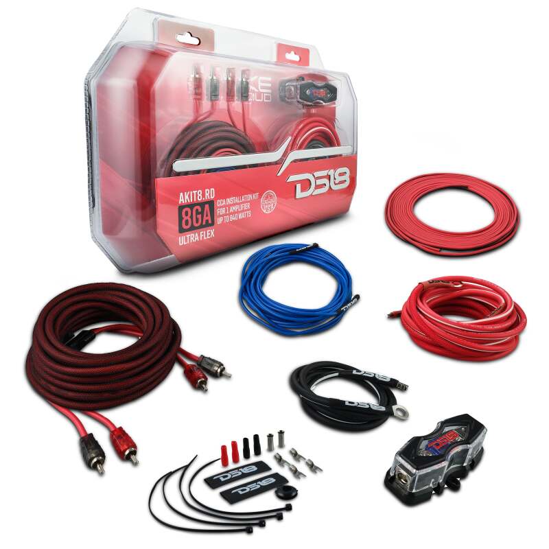 DS18 8-Gauge Amplifier Installation Kit - Advance - Red - AKIT8.RD