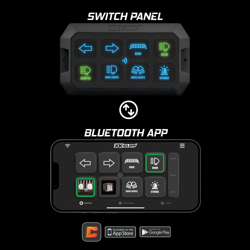 XKGLOW XKcommand Bluetooth Switch Panel for Lights 12V Accessory Offroad - XK-CMD-KIT - view 4