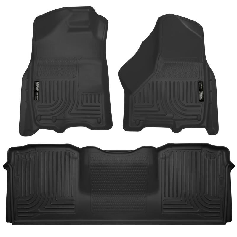 Husky Liners WeatherBeater Floor Liners - 10-12 Dodge Ram 2500/3500 Mega Cab WeatherBeater Combo Black Floor Liners