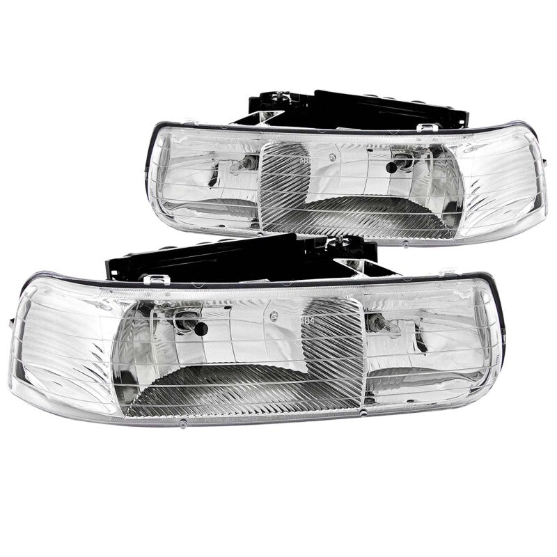 ANZO Crystal Headlights, Chrome - 1999-2002 Chevy Silverado 1500/2500, 2001-2002 Chevy Silverado 3500, 2000-2006 Chevy Suburban & Tahoe - ANZO part 111011 view 2