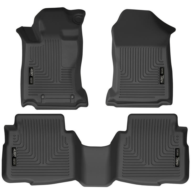Husky Liners WeatherBeater Floor Liners - Subaru - 2020 Subaru Legacy/Outback WeatherBeater Black Front & 2nd Seat Floor Liners (part 95541)