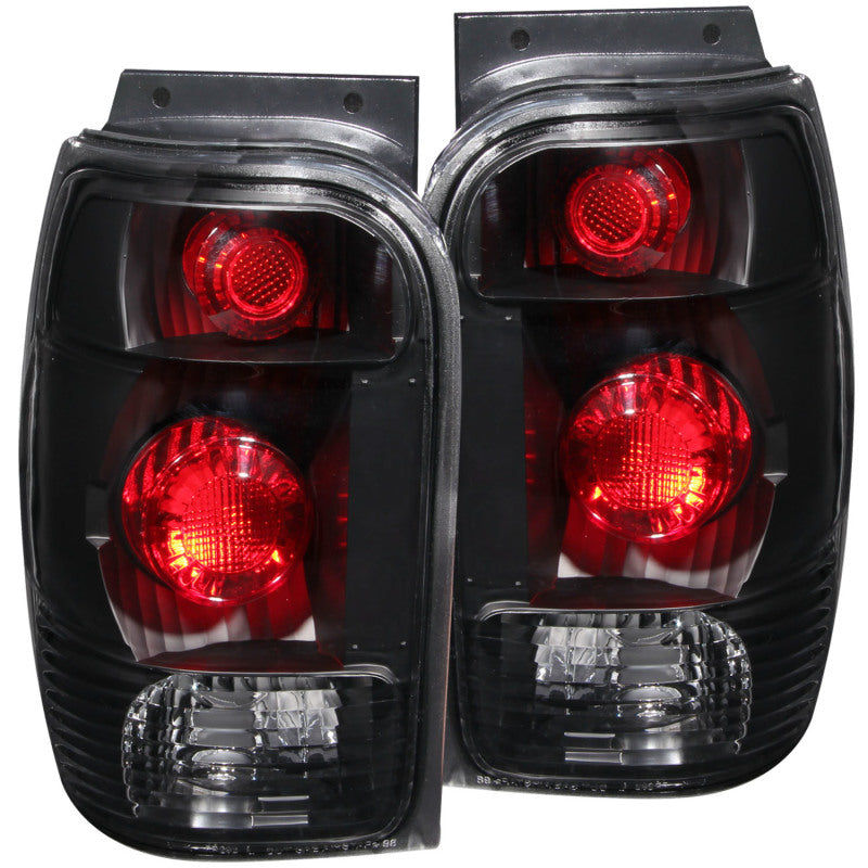 ANZO Euro Tail Lights, Black - 1998-2001 Ford Explorer - ANZO part 211084