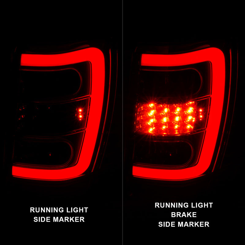 ANZO LED C-Bar Tail Lights, Chrome Housing, Red/Clear Lens - 1999-2004 Jeep Grand Cherokee - ANZO part 311396 view 2