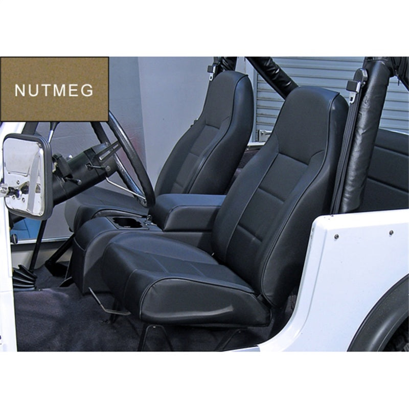 Rugged Ridge High-Back Front Seat Non-Recline Nutmeg for 1976-2002 Jeep CJ / Wrangler