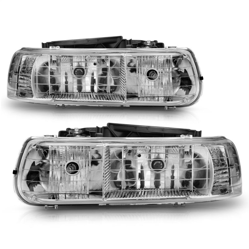ANZO Crystal Headlights, Chrome - 1999-2002 Chevy Silverado 1500/2500, 2001-2002 Chevy Silverado 3500, 2000-2006 Chevy Suburban & Tahoe - ANZO part 111011 view 4